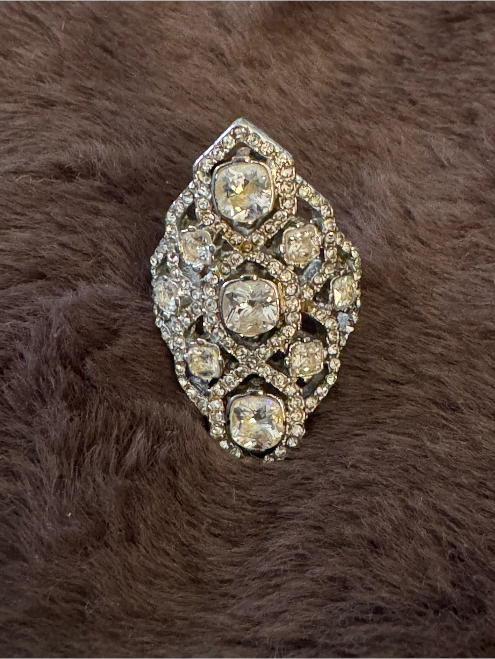 Sparkling Clear Crystal Ring - Silver-Tone Elegance Size 7